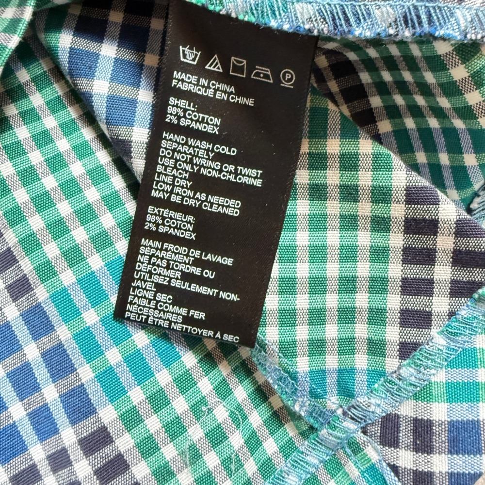 Urban Outfitters Plaid Mini Dress Women's Small Green Blue Gingham Grunge 90s - Picture 9 of 12